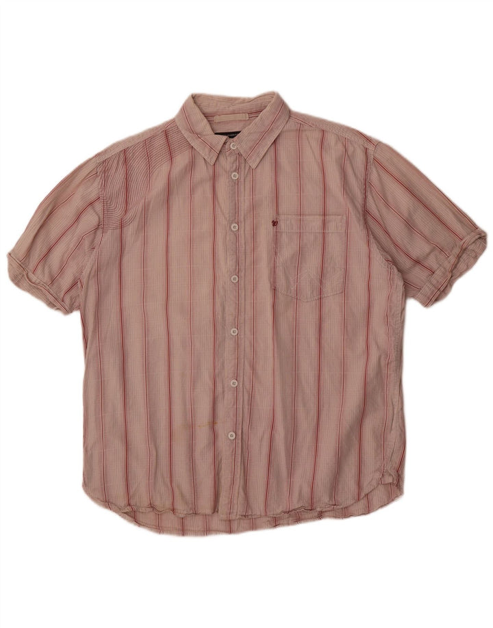 Wrangler Camisa Manga Corta Hombre XL Rosa Rayas