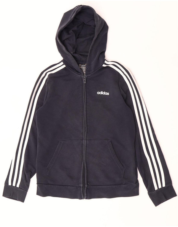 Adidas Sudadera con capucha y cremallera para mujer Reino Unido 12/14 Algodón azul marino mediano