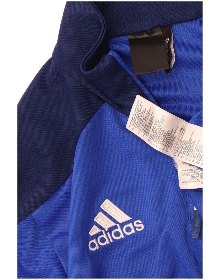 Adidas Hombre Climalite Jersey Chándal Top Azul Medio Colorblock