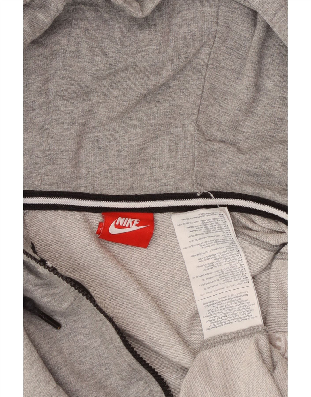 NIKE Sudadera con capucha y cremallera para mujer UK 12 Algodón gris medio