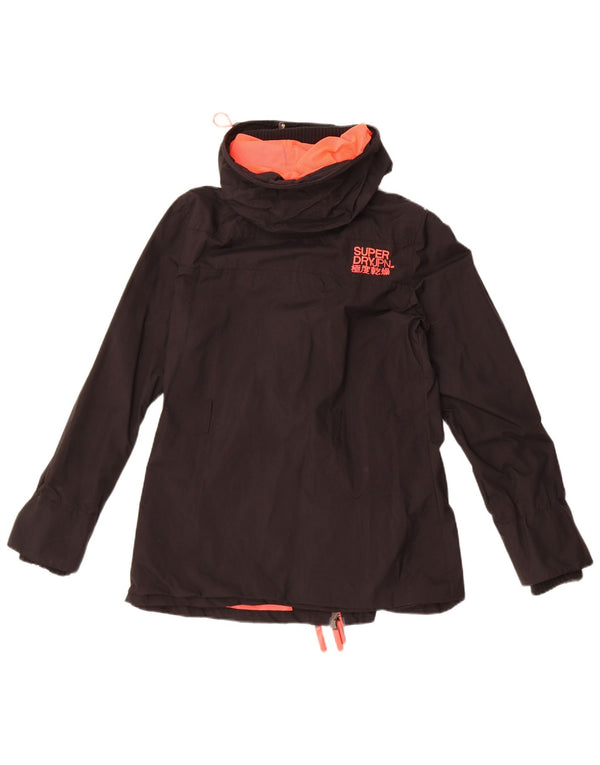 Superdry Chaqueta impermeable con capucha The Windmac para mujer UK 44 Medium Black Nylon