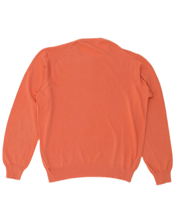 Il Granchio Mens Crew Neck Jumper Sweater Medium Orange Cotton