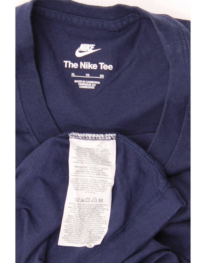 Camiseta Nike Hombre Top XL Azul Marino Algodón
