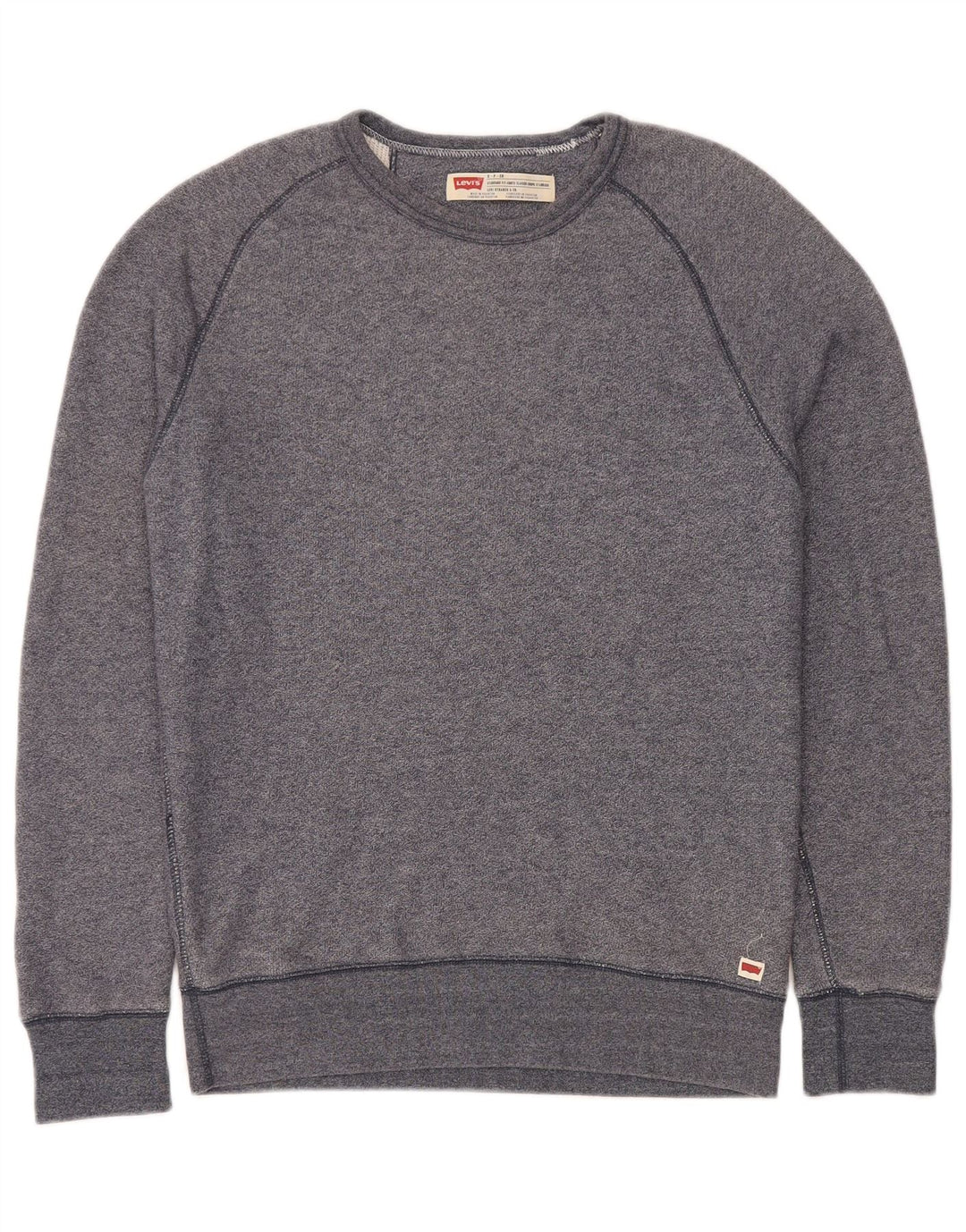 Levi's Sudadera de corte estándar para hombre, jersey pequeño de algodón moteado en azul marino