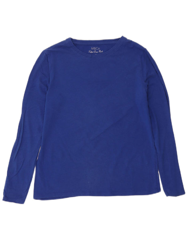 M&Co Top de mujer de manga larga UK 44 Modal azul medio