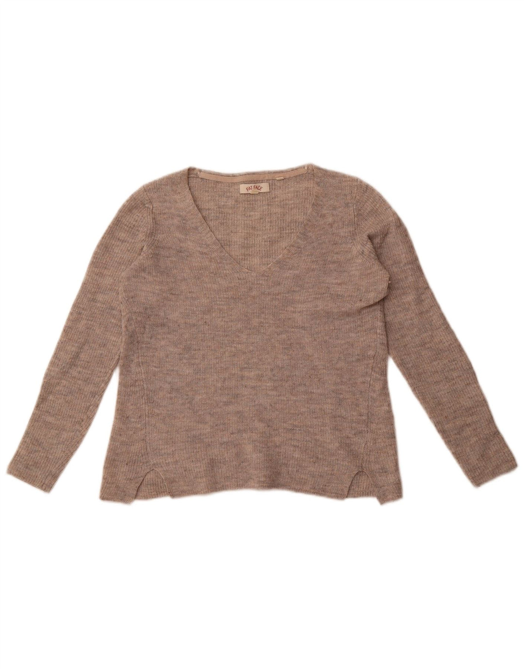 Fat Face Jersey con Cuello en V para Mujer UK 8 Small Beige Nylon