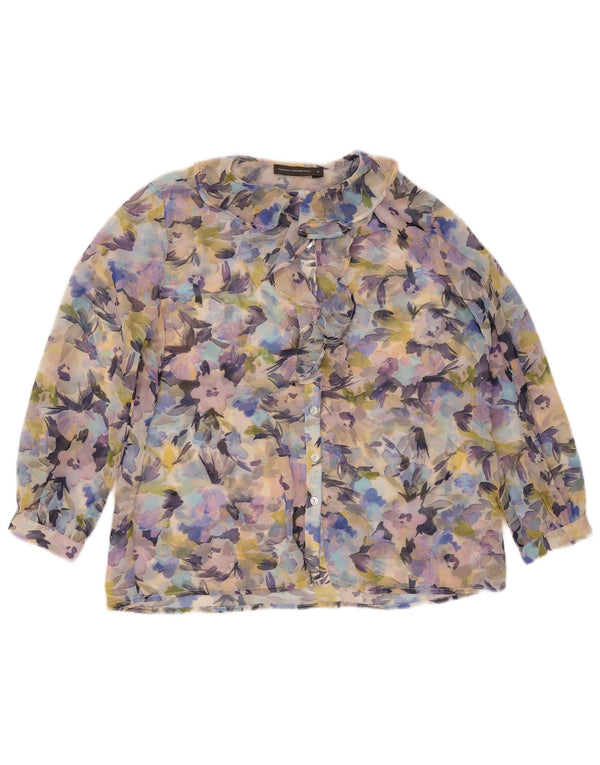French Connection Blusa transparente para mujer UK 40 Small Multicolor