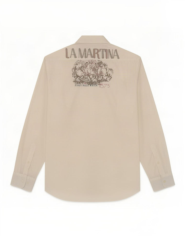 La Martina Mens Graphic Shirt Large Blanco