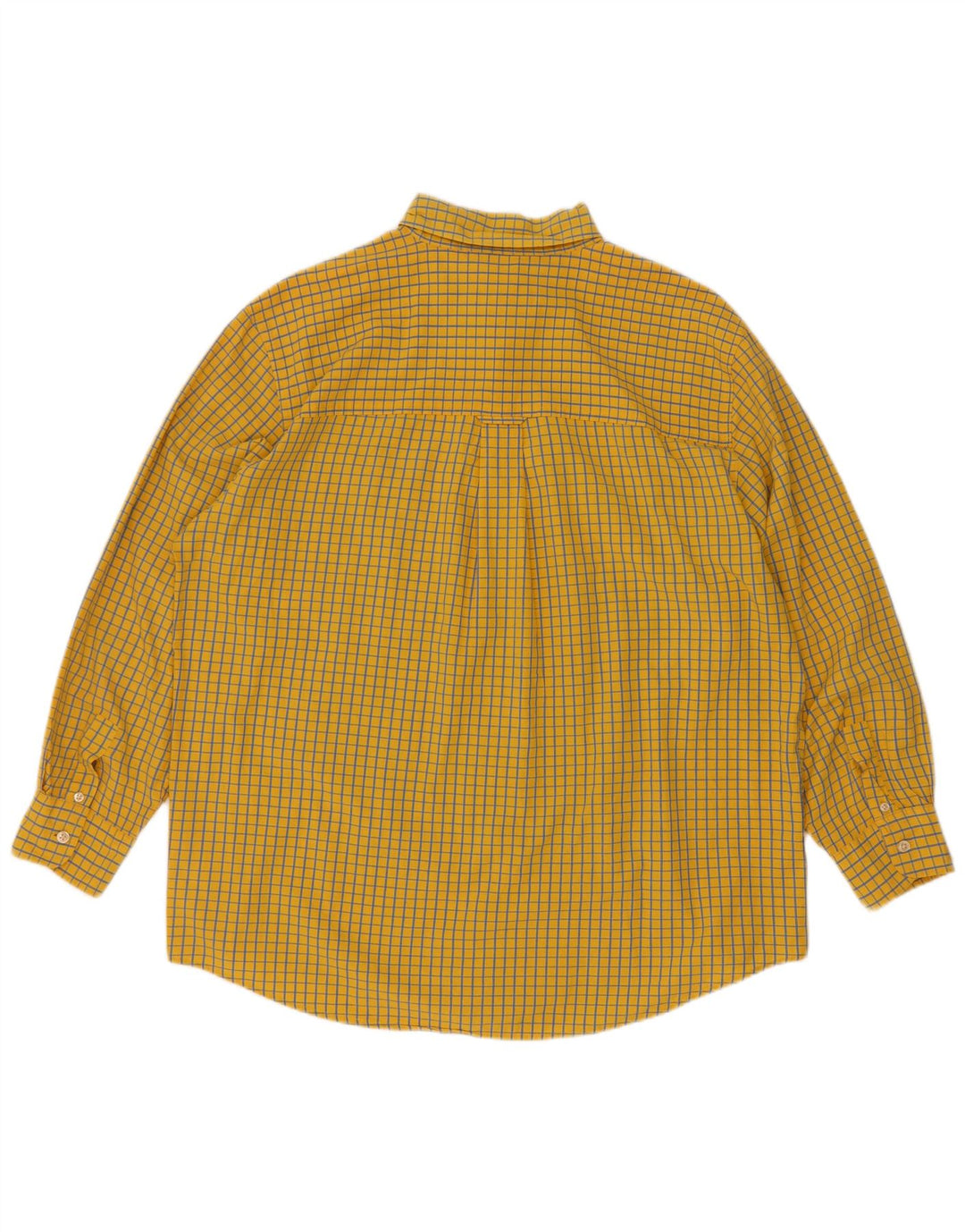 Chaps Camisa para hombre grande de algodón a cuadros amarillo