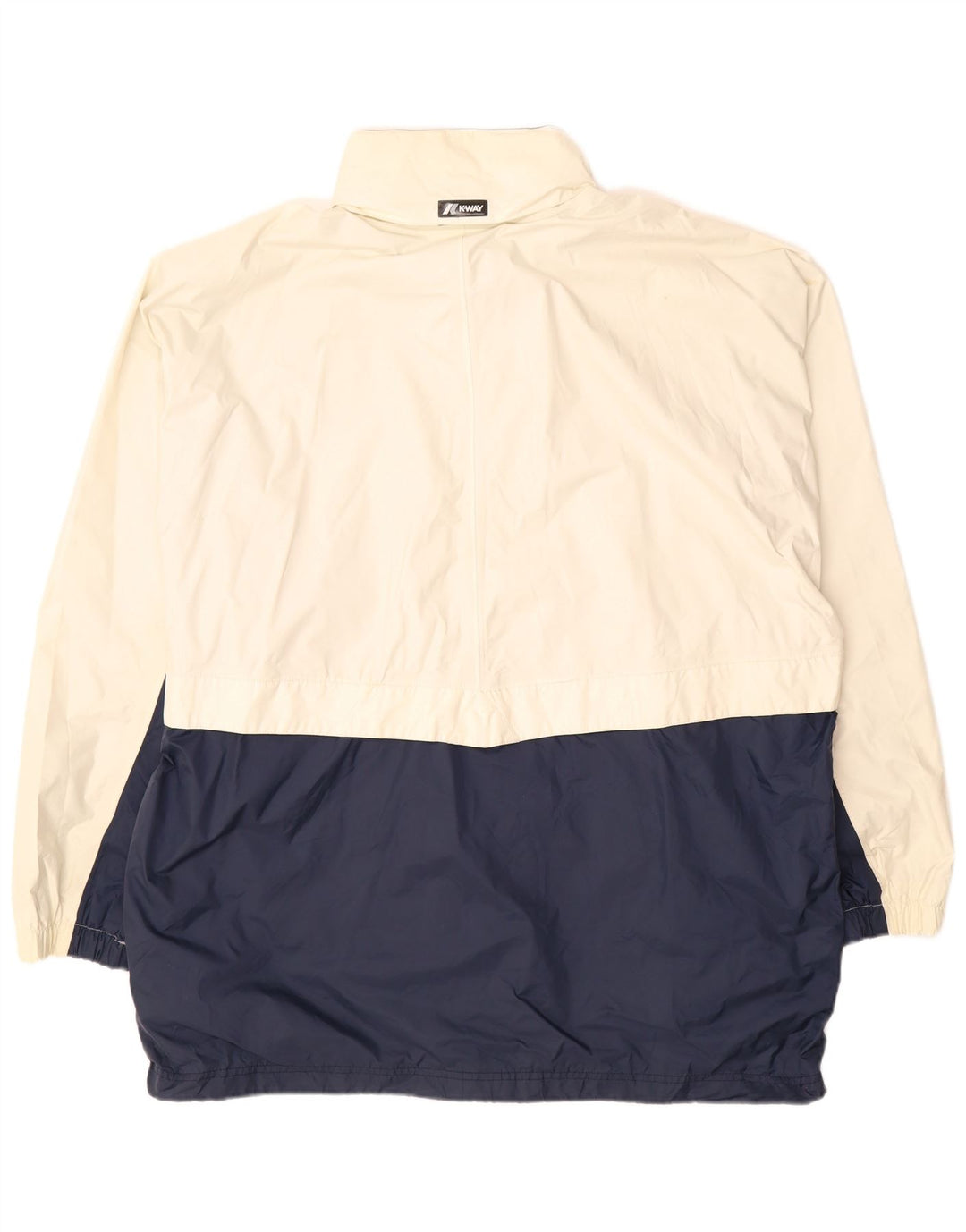 K-WAY Chaqueta impermeable con capucha para hombre 2000 UK 44 2XL Blanco Colorblock Poliamida