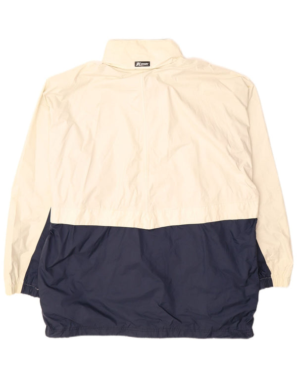 K-WAY Chaqueta impermeable con capucha para hombre 2000 UK 44 2XL Blanco Colorblock Poliamida