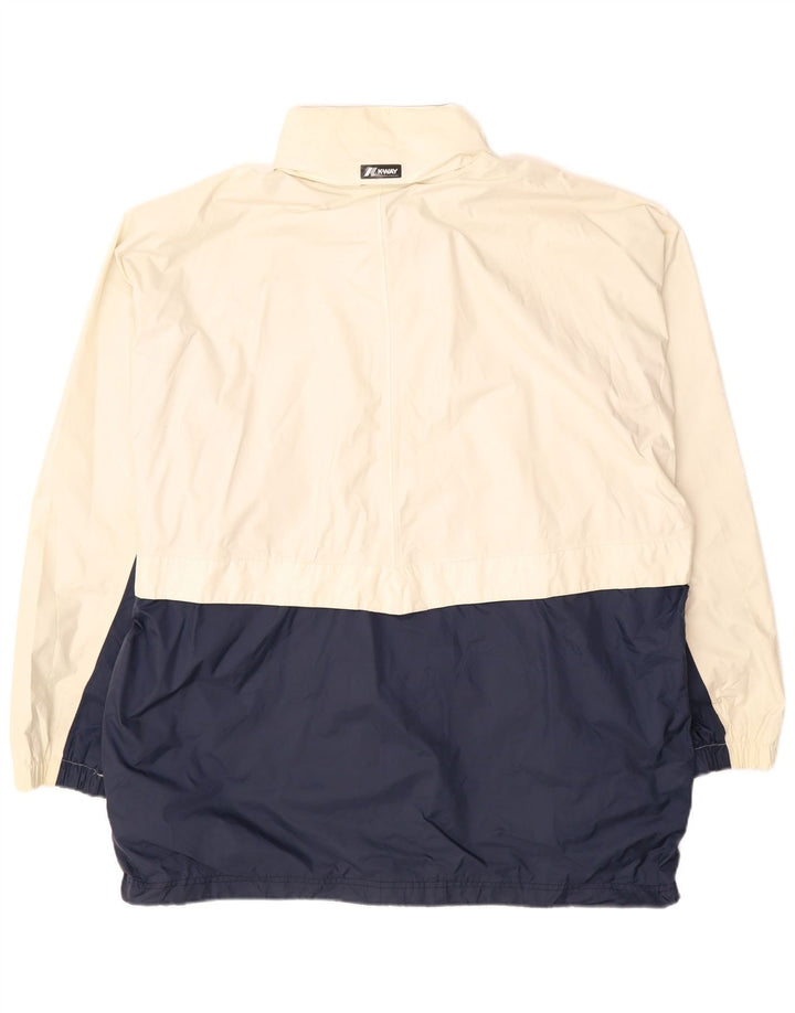 K-WAY Chaqueta impermeable con capucha para hombre 2000 UK 44 2XL Blanco Colorblock Poliamida