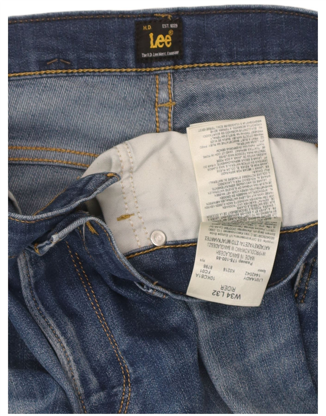 Vaqueros Lee Rider Slim para hombre W34 L32 Algodón azul