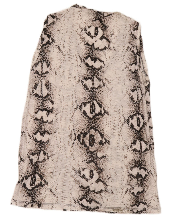 Liu Jo Blusa sin Mangas para Mujer UK 8 Small White Animal Print Viscosa