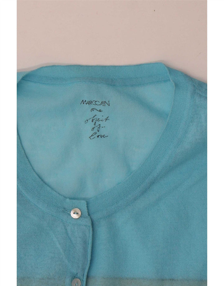 Marccain Suéter tipo cárdigan corto para mujer Reino Unido 44 Rayas azules medianas