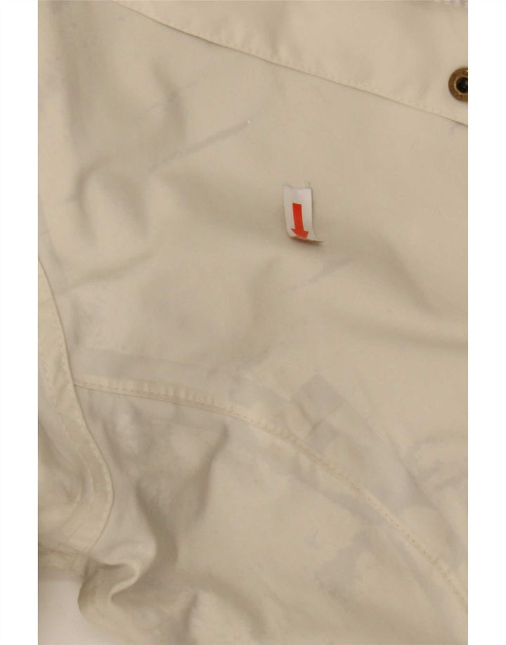 Helly Hansen Chaqueta impermeable con capucha para mujer Reino Unido 46 Grande Poliéster blanco roto