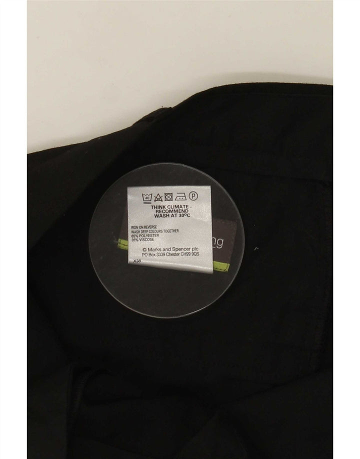 Marks & Spencer Pantalón de traje recto para hombre W36 L31 Poliéster negro