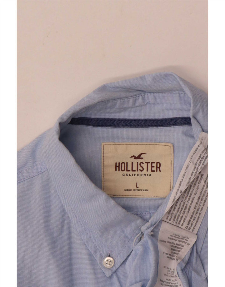 Camisa Hollister Hombre Grande Azul Algodón