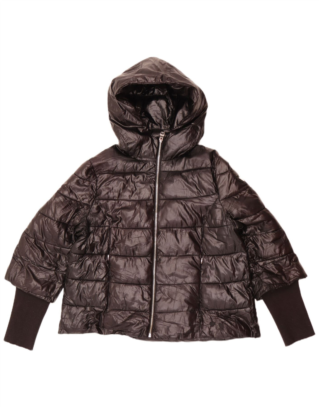 Guess Chaqueta acolchada con capucha para mujer UK 44 Grande Poliéster negro