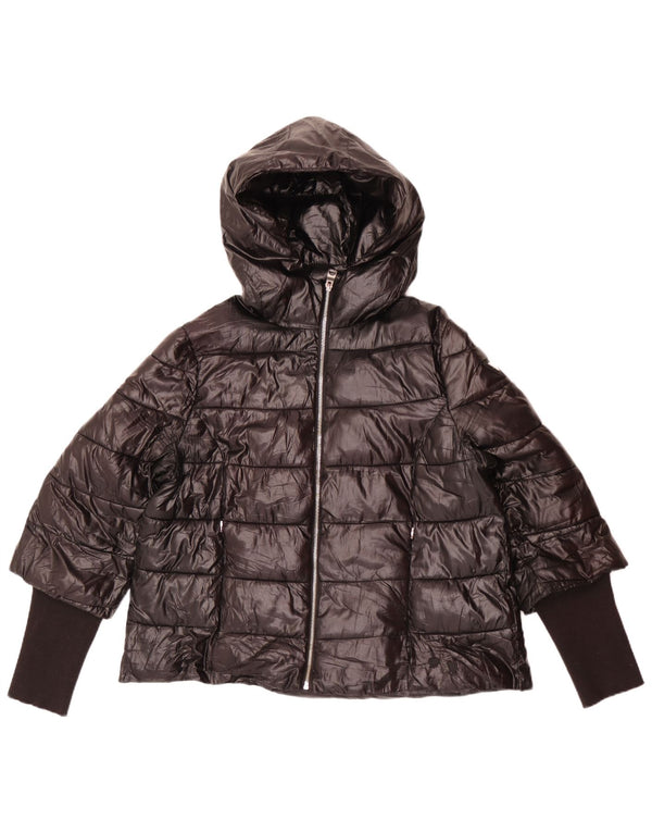 Guess Chaqueta acolchada con capucha para mujer UK 44 Grande Poliéster negro