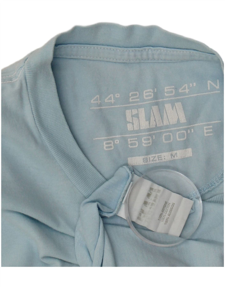 SLAM Hombre Camiseta Gráfica Top Algodón Azul Medio
