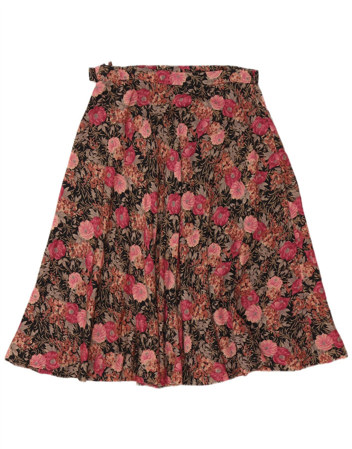 Vintage mujer A-Line falda W30 medio rosa floral
