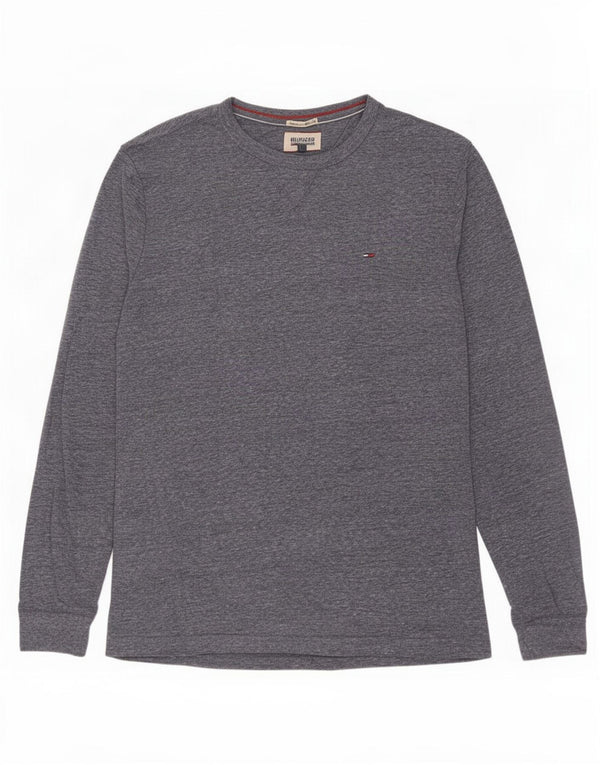 Tommy Hilfiger Top para hombre de manga larga de poliéster moteado en azul marino grande