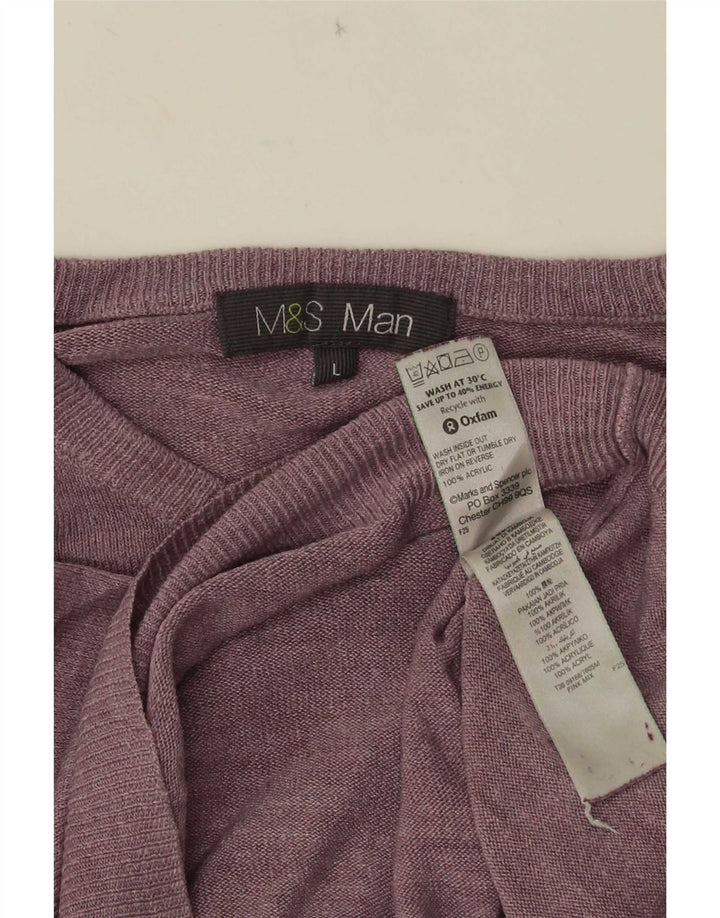 Marks & Spencer Suéter De Cuello Redondo Para Hombre Acrílico Púrpura Grande