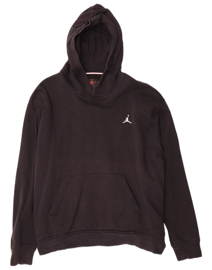 Jordan - Sudadera con capucha para hombre, talla grande, algodón negro