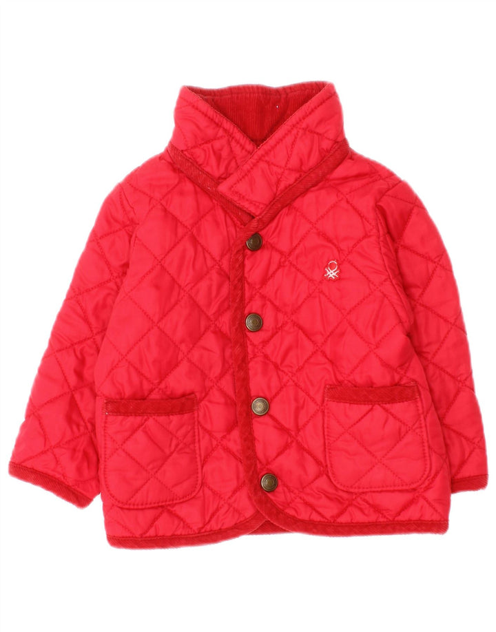 Benetton Cazadora Acolchada Bebé Niño 6-9 Meses Poliamida Rojo