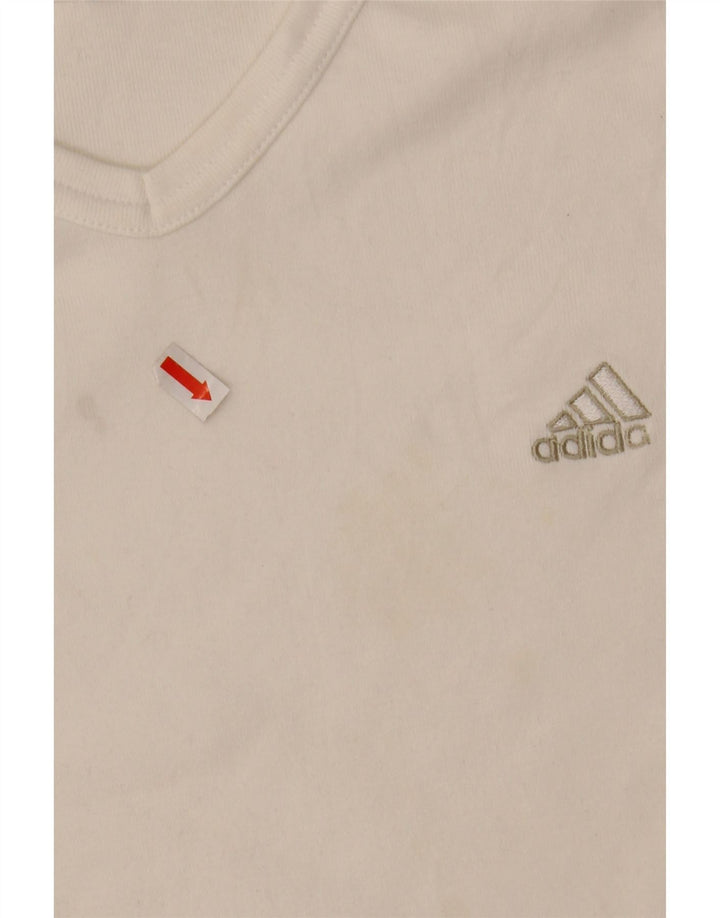 ADIDAS Camiseta Mujer Top UK 40 Mediano Algodón Blanco
