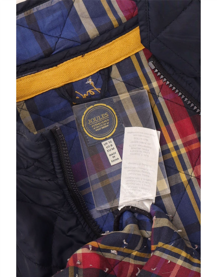 JOULES Womens Quilted Jacket UK 12 Medium  Navy Blue Polyester Vintage Joules and Second-Hand Joules from Messina Hembry 