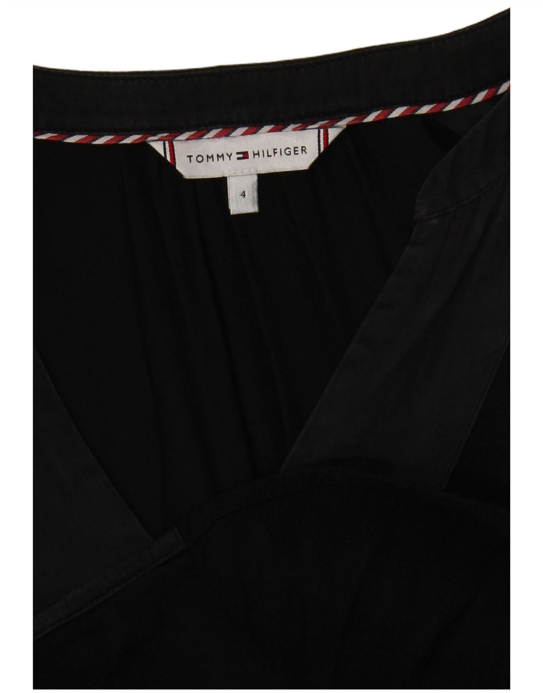 Tommy Hilfiger Blusa de manga larga de gran tamaño para mujer US 4 Small Negro
