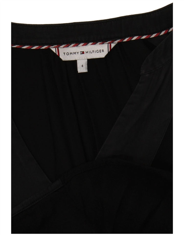 Tommy Hilfiger Blusa de manga larga de gran tamaño para mujer US 4 Small Negro
