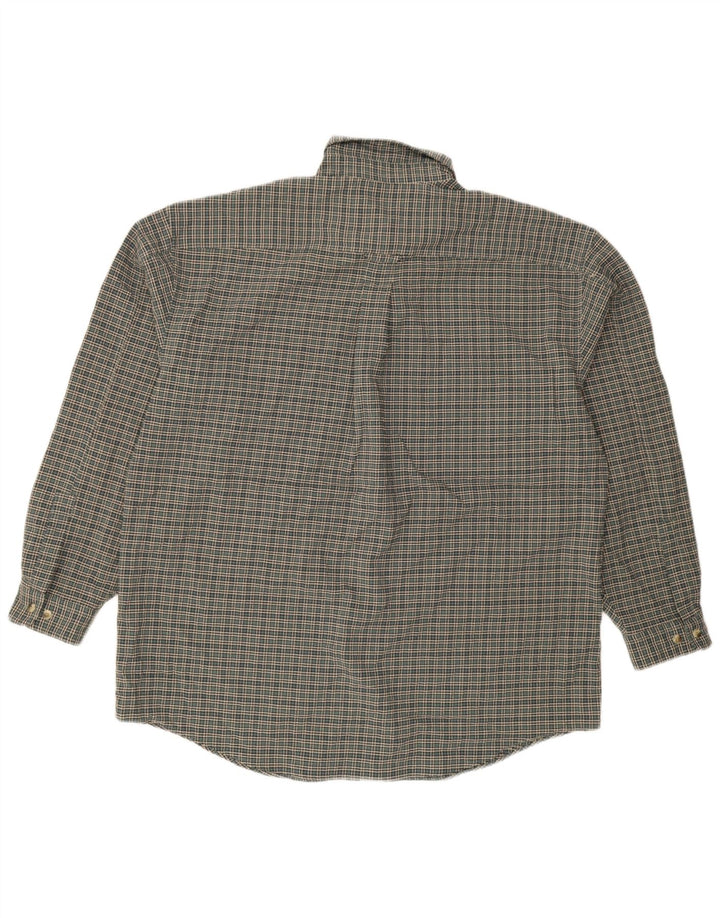 L.L.Bean Camisa de franela para hombre XL Poliéster a cuadros verdes