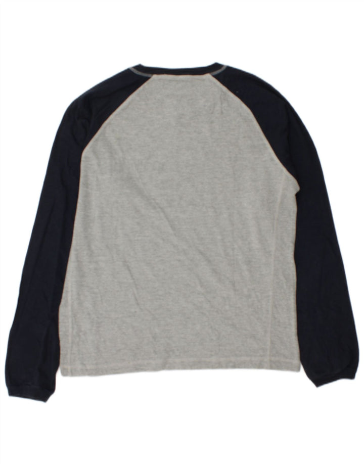 Champion Top gráfico de manga larga de algodón color block en gris medio para hombre