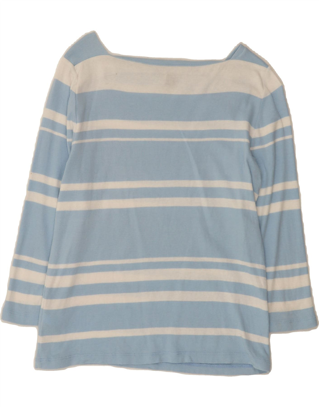 CHAPS Womens Classics Top 3/4 Sleeve UK 12 Medium Blue Striped Cotton Vintage Chaps and Second-Hand Chaps from Messina Hembry 