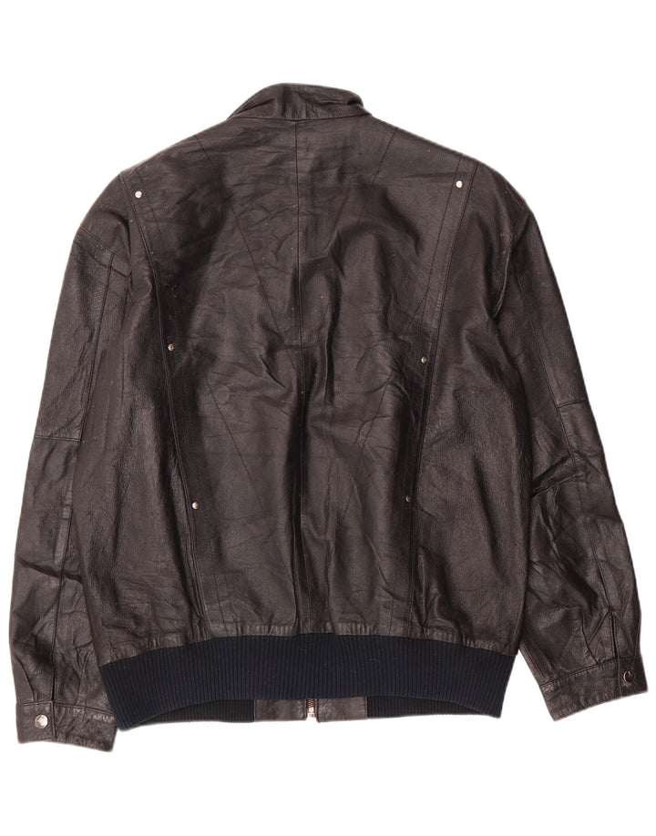 ESCO Chaqueta de cuero para hombre IT 52 XL Cuero negro