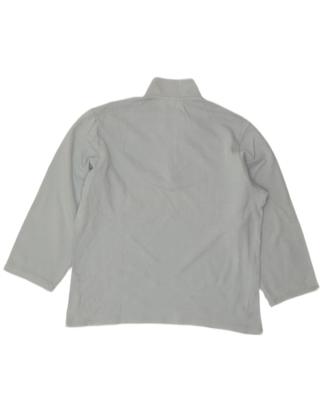 Adidas Hombre Zip Neck Top Manga Larga Algodón Azul Medio