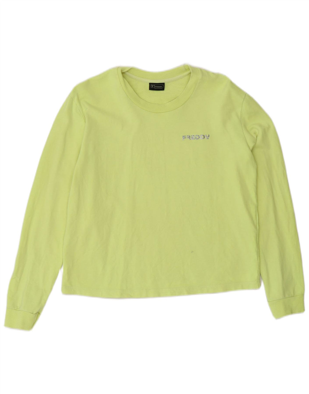 FREDDY Top Mujer Manga Larga UK 8 Pequeño Algodón Amarillo