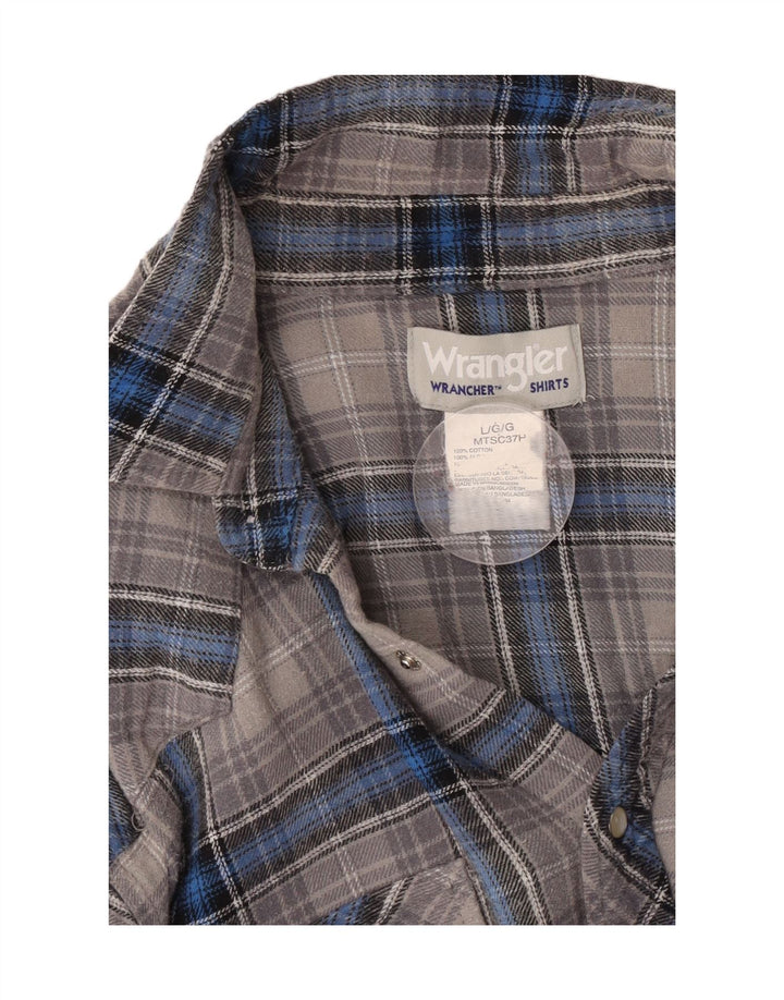 Wrangler Camisa De Franela Para Hombre Algodón A Cuadros Gris Grande