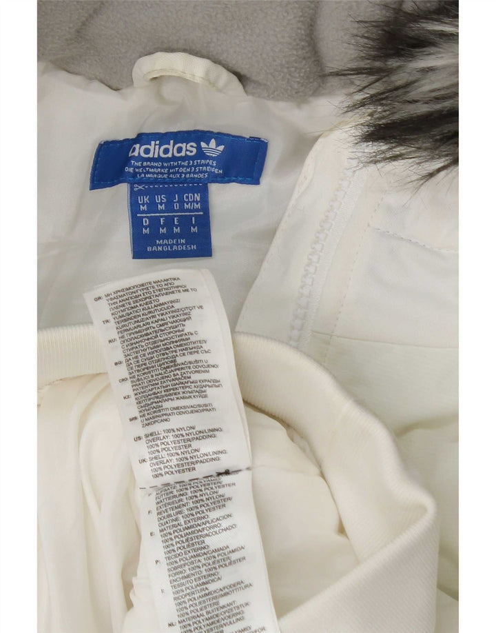 Adidas Chaqueta Bomber Acolchada Con Capucha Para Hombre UK 38 Medium White Nylon
