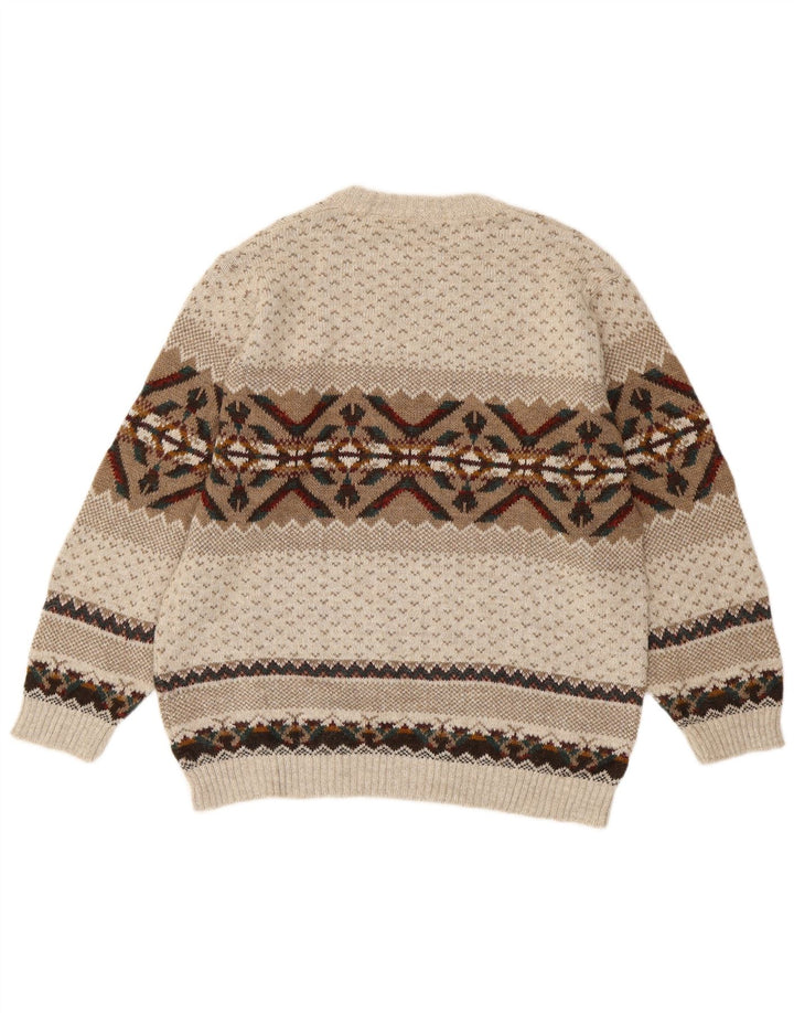 Marks & Spencer Jersey St. Michael con cuello redondo para hombre, talla grande, color beige