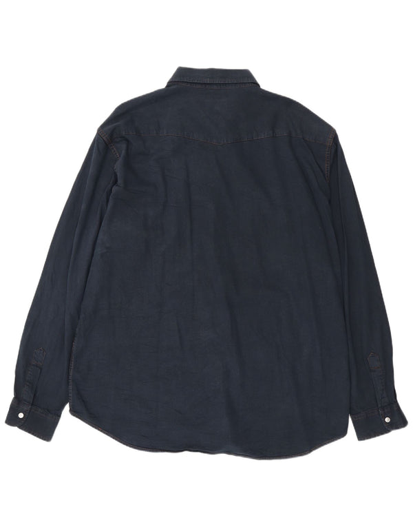 CARRERA Camisa vaquera para hombre 2XL Algodón azul marino