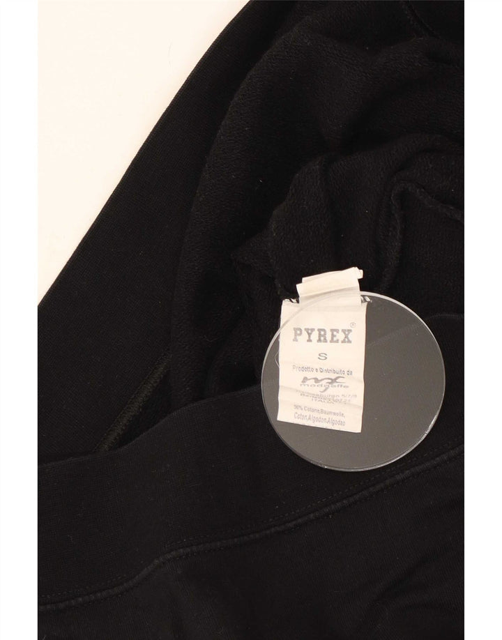 Pyrex Mens Graphic Sudadera Jumper Pequeño Algodón Negro