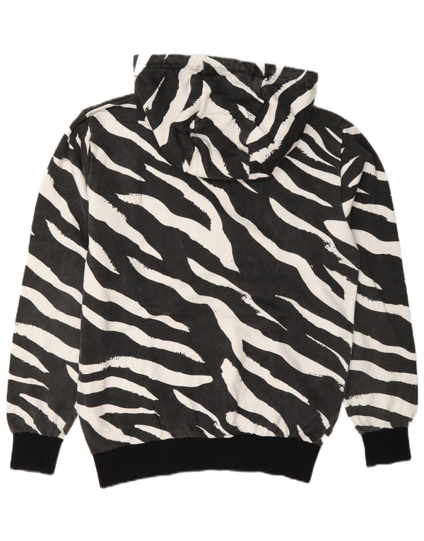 Ellesse Sudadera con capucha gráfica para mujer UK 10 Small Black Animal Print