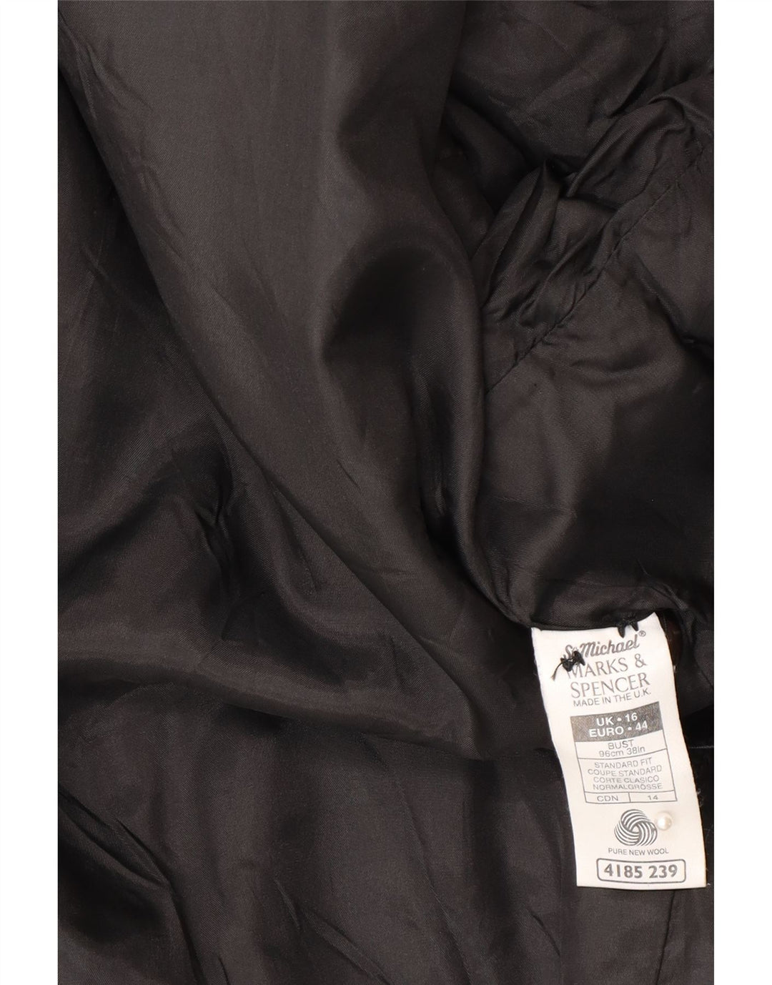 Marks & Spencer Chaqueta tipo blazer con 1 botón para mujer UK 46 Grande Lana negra