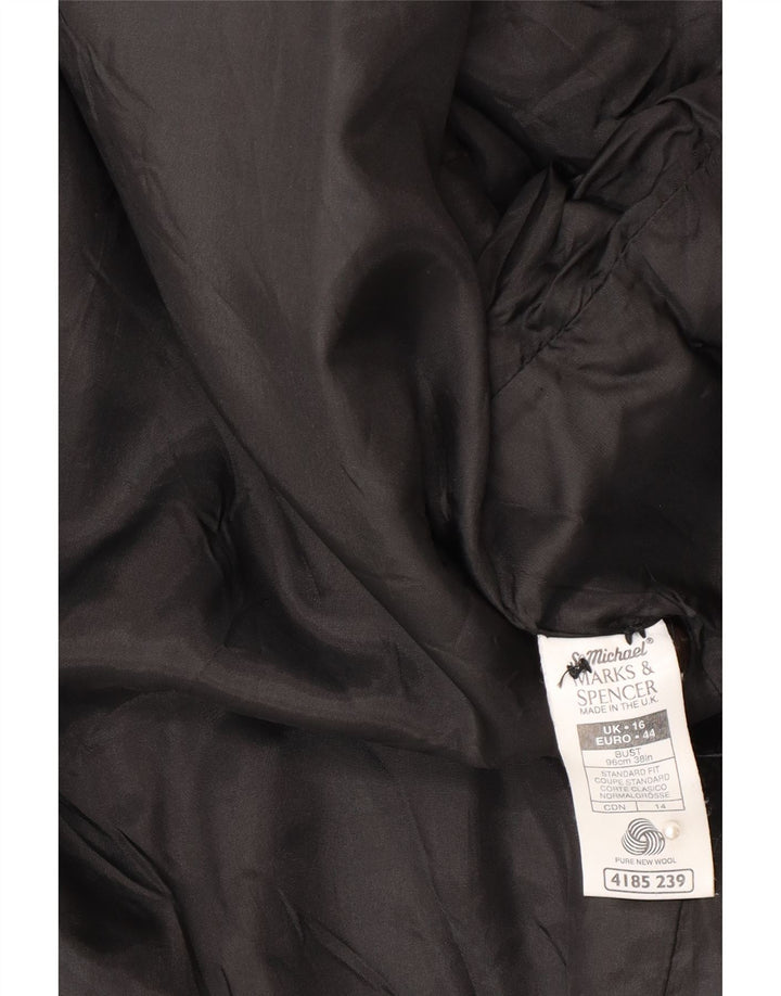 Marks & Spencer Chaqueta tipo blazer con 1 botón para mujer UK 46 Grande Lana negra