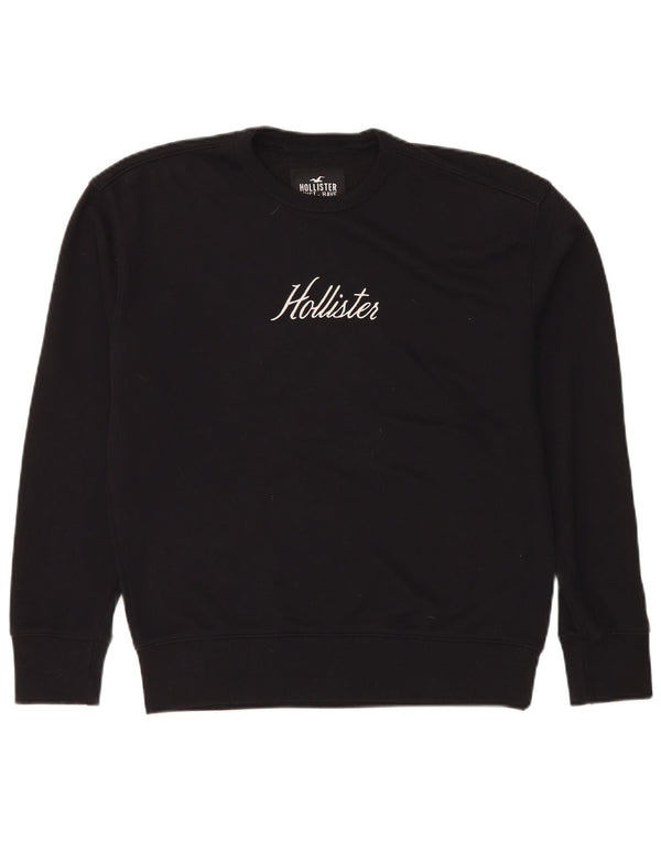 Hollister Hombre Sudadera Gráfica Jumper Small Algodón Negro