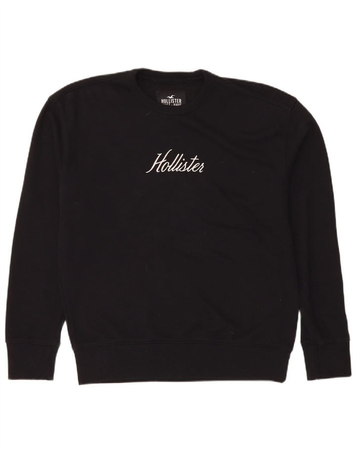 Hollister Hombre Sudadera Gráfica Jumper Small Algodón Negro